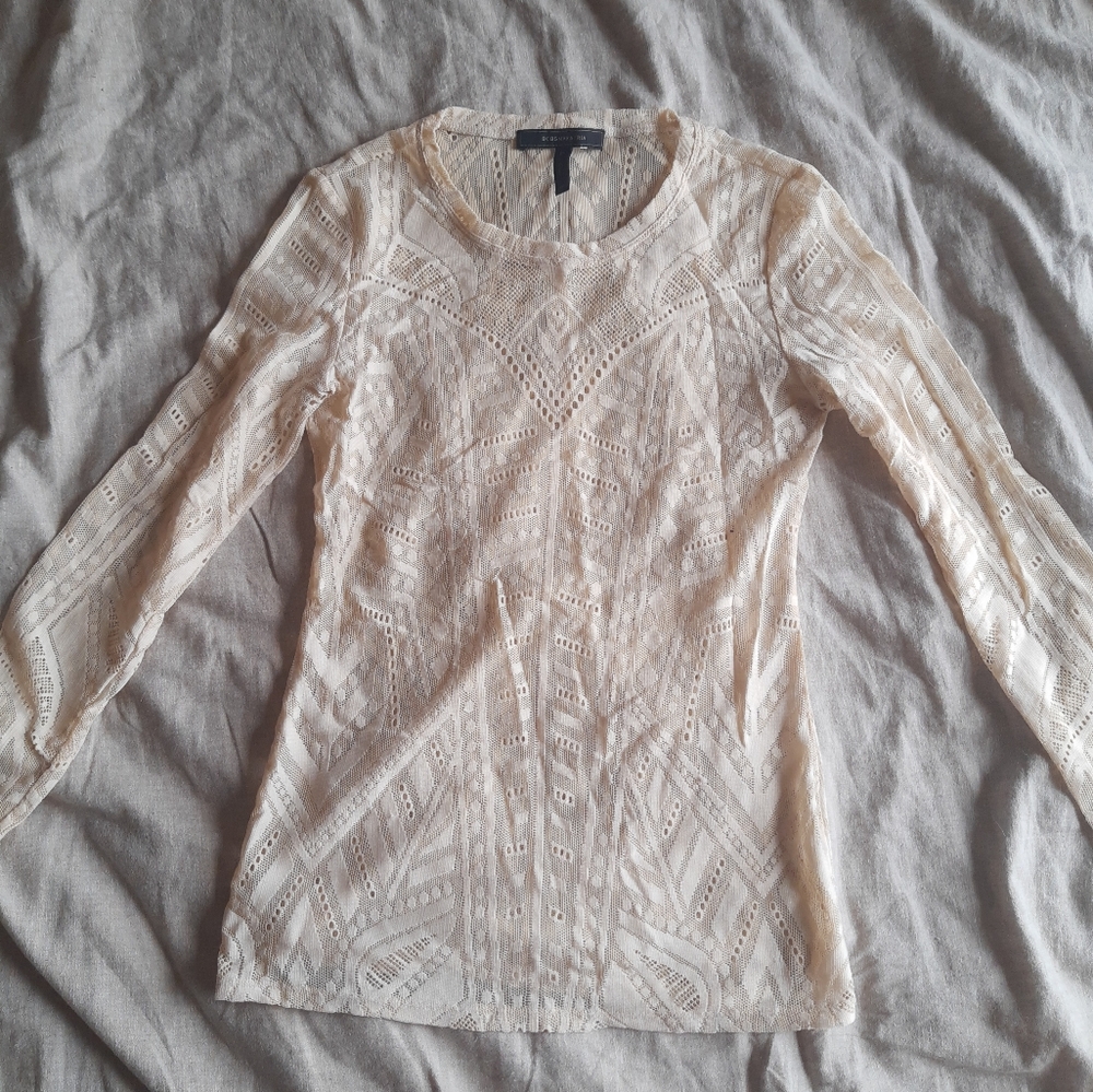 White Mesh Top BCBG Max Azria